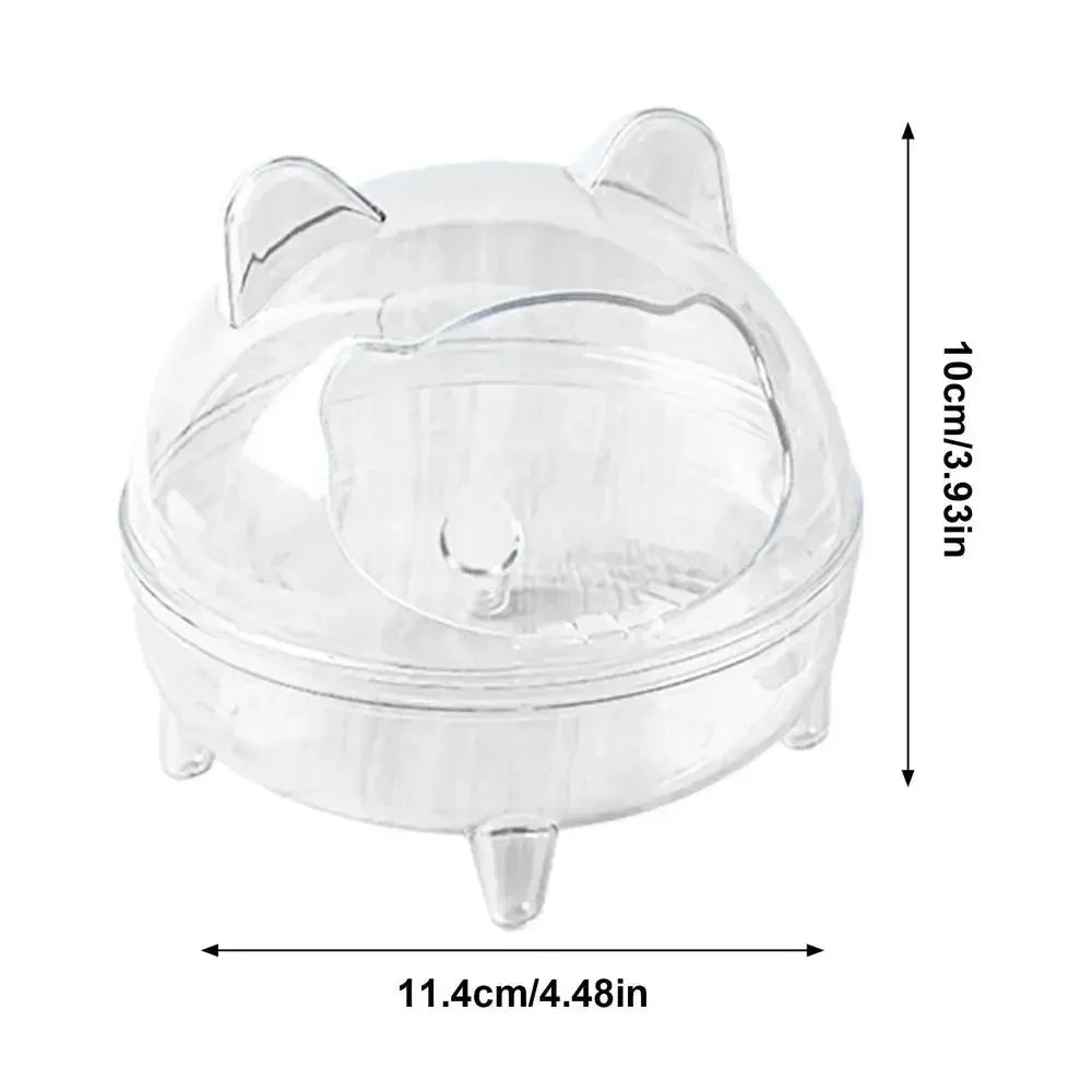 Hamster Toilet Chinchilla Bath House Golden Bear Bathroom Fully Transparent Field Of View Anti-spill for Gerbil Other Small Hams