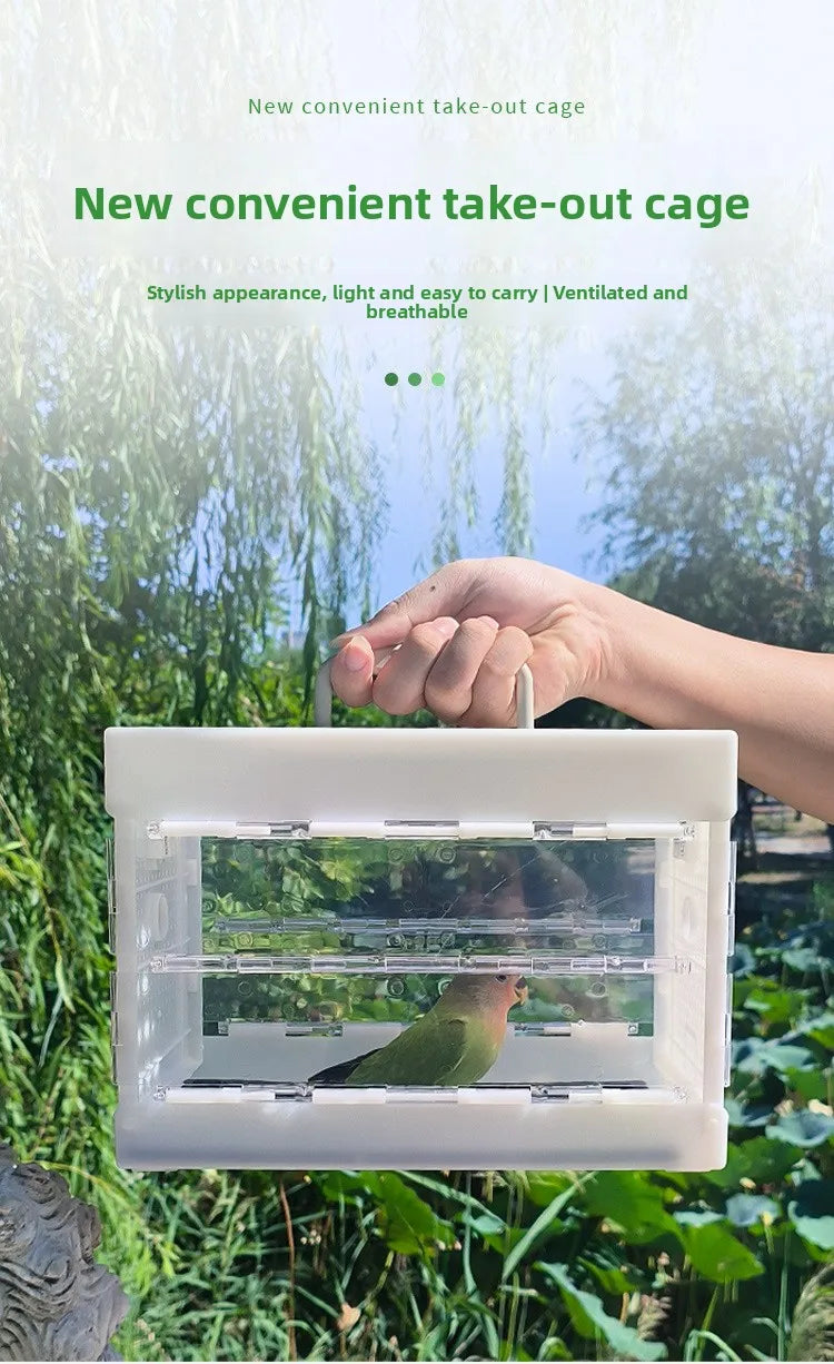 Portable Parrot Travel Cage Small Bird Cage for Budgies Lovebirds Foldable Carrier Outdoor