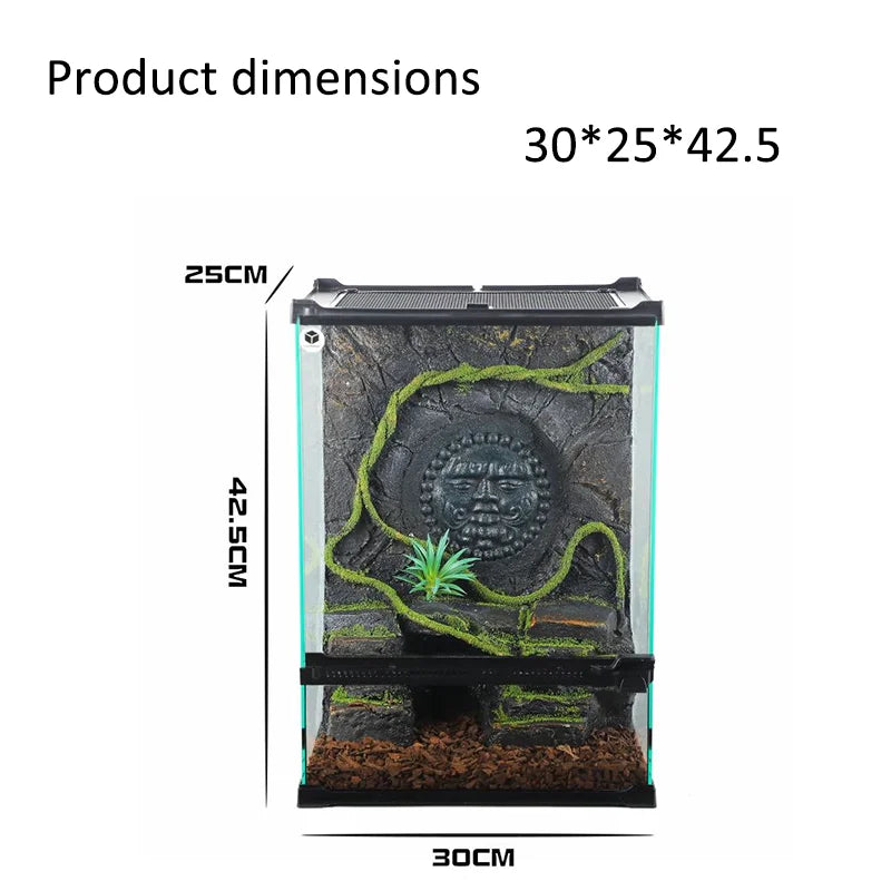 Reptile Terrarium All-in-one Landscape Tank Rainforest Reptile Tank Glass Eco Aquarium Box For Geckos Lizards Turtles Scorpions