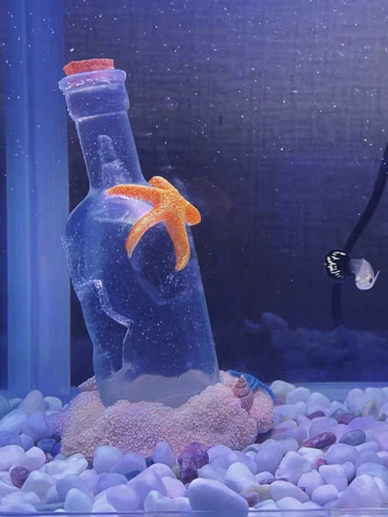 1pc-Fish Tank Decorations - Fish Tank Landscape Decorations with Drifting Bottle Design, Suitable for Aquatic Environments