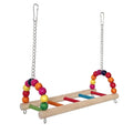 Bird Perch Stand Bite Resistant Parrot Swing Wooden Hanging Beads Bird Colorful Bird Cage Standing Training