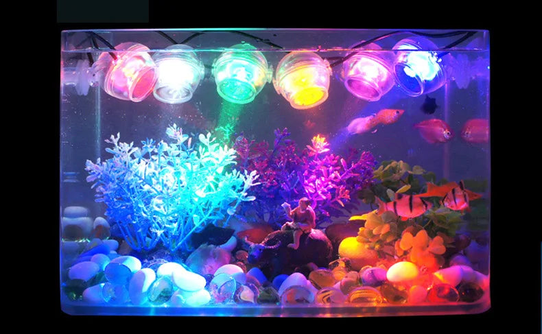 Fish Tank Led Spotlight Submersible Lights Ornamental Tropical Fish Lighting Mini Colorful Waterproof Night Lights Spotlights