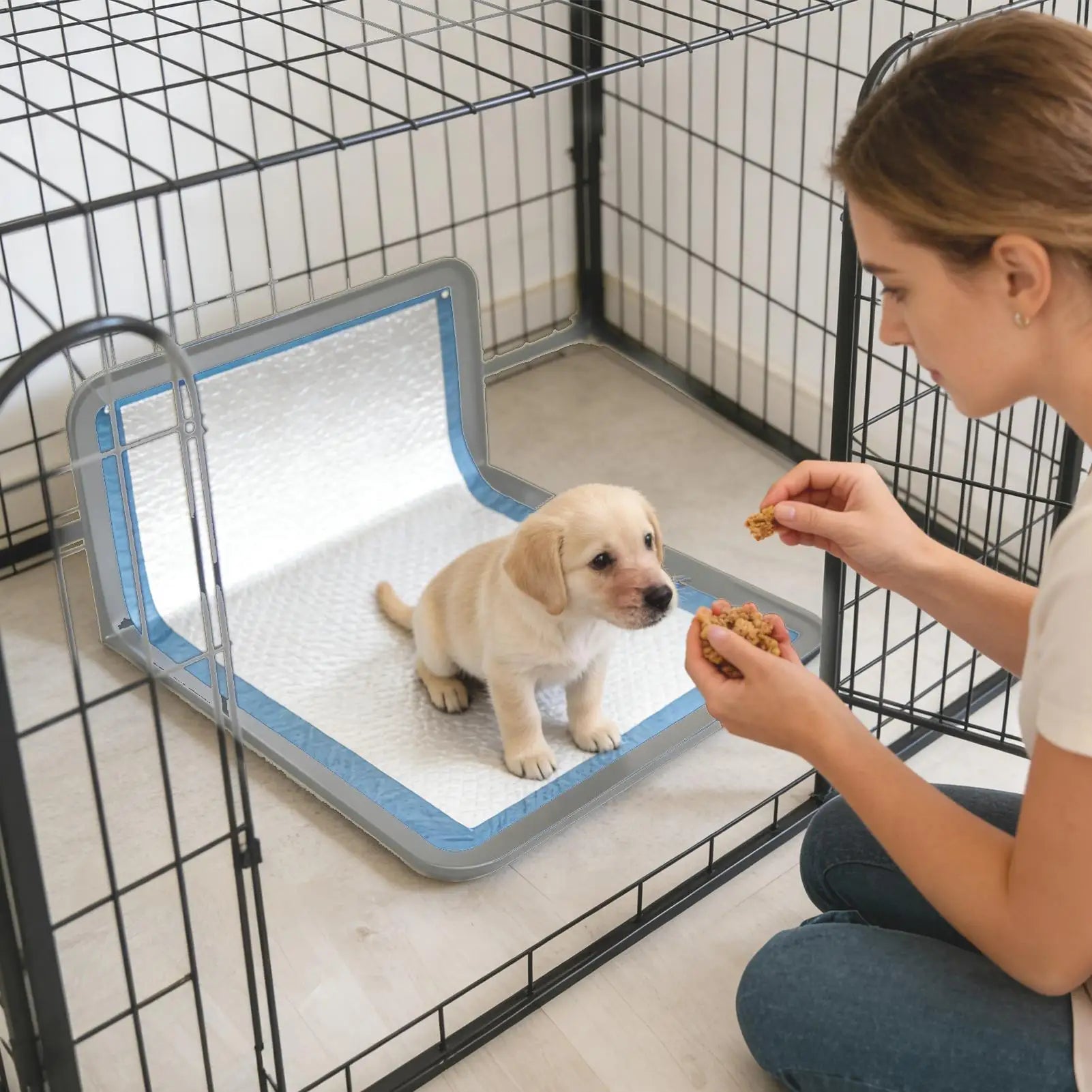 Dog Potty Training Pads Folding Non Slip Pee Pad Silicone Dog Pee Pad Holder easy-to-clean pet pads for indoor use Pet Supplies