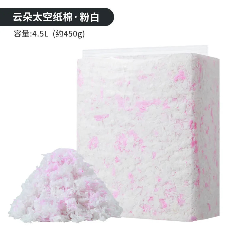 Dust-Free Paper Bedding for Hamsters, Natural Cotton Pad Small Animal Cage Litter, Absorbent Deodorizing Pet Bedding Material