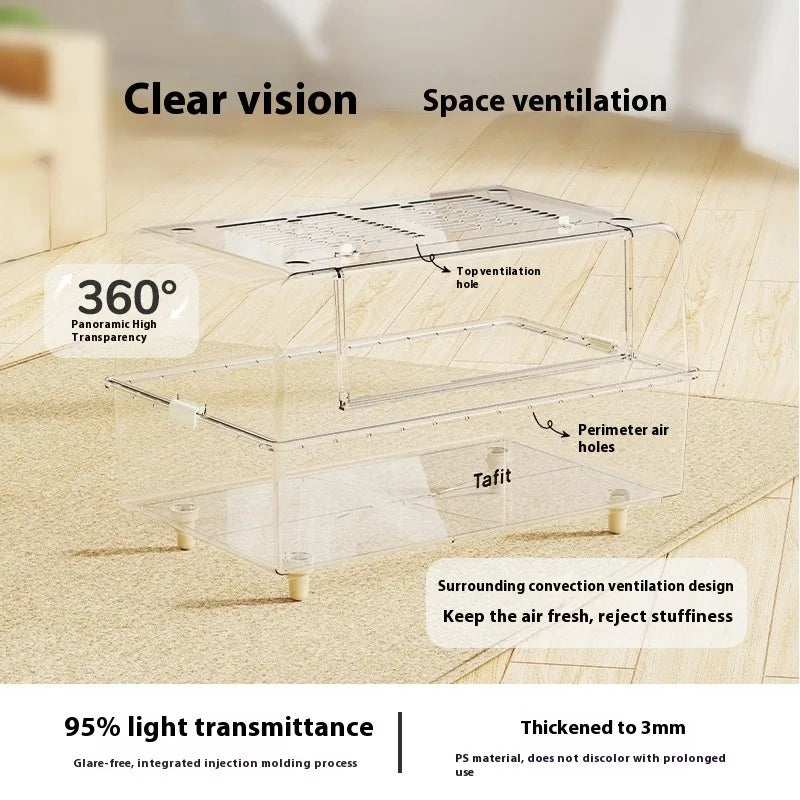 Large Villa Hamster Cage Transparent Acrylic 75 Breeding Box Gerbil House Habitat Decor for Hamsters Quail Chinchillas