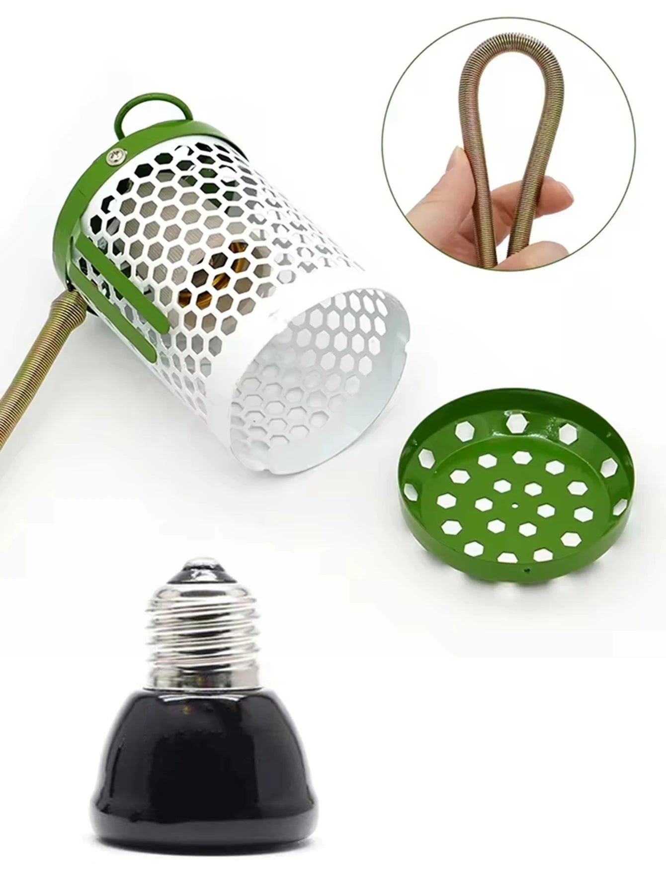 Reptile Heat Lamp Ceramic Heating Lamp Ceramic Heater Bulb 25/50/75W/100W for Birds and Amphibians Incubation Pet Supplies ﻿