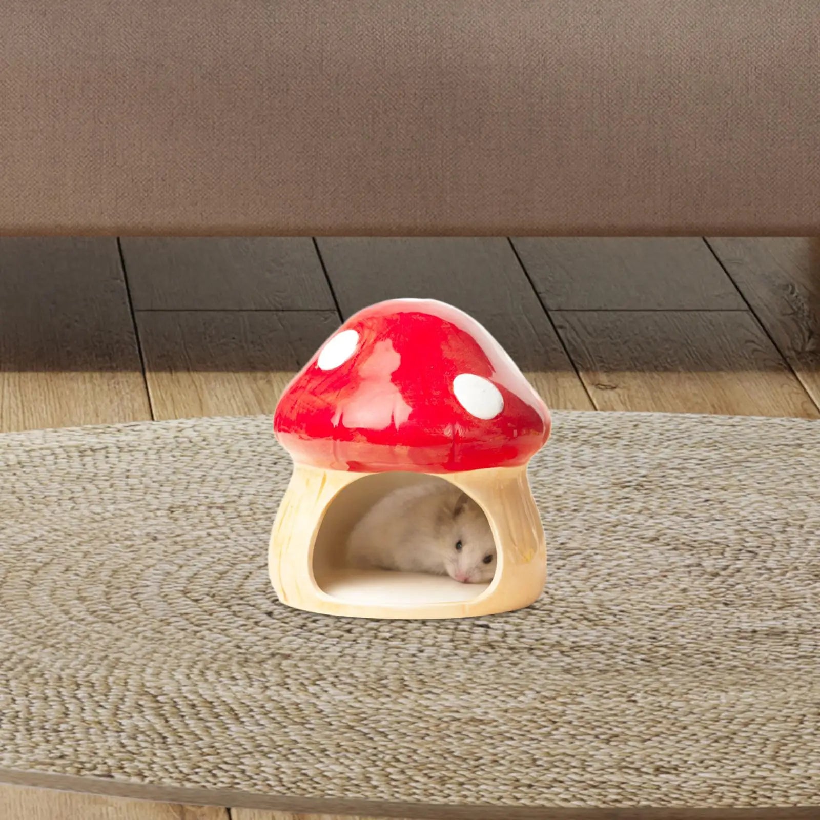 Ceramic Hamster House Multipurpose Durable Creative Furniture Food Bowl for Dwarf Hamster Ferret Hedgehog Gerbils Small Animals