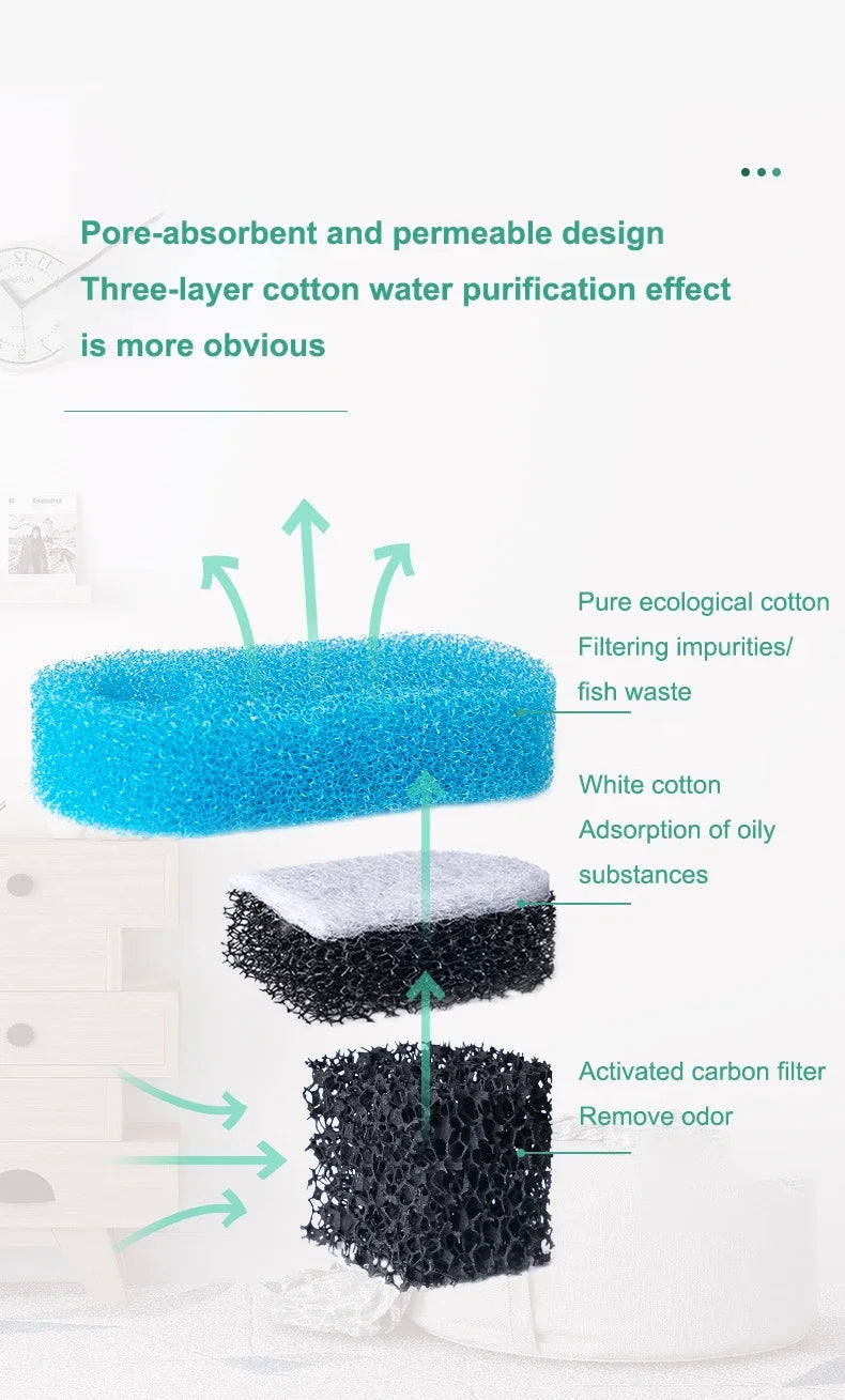 Fish Tank Filter small circulation Pump 3 in 1 Water Purification WaterfallOxygenation Silent Household wallMounted