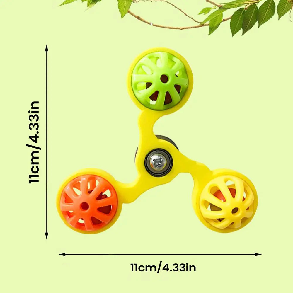 Bird Toys Fun Rotating Windmill with 3 Bells Bird Cage Toys for Parakeet Conure Cockatiel Lovebird Enrichment Play Chewing