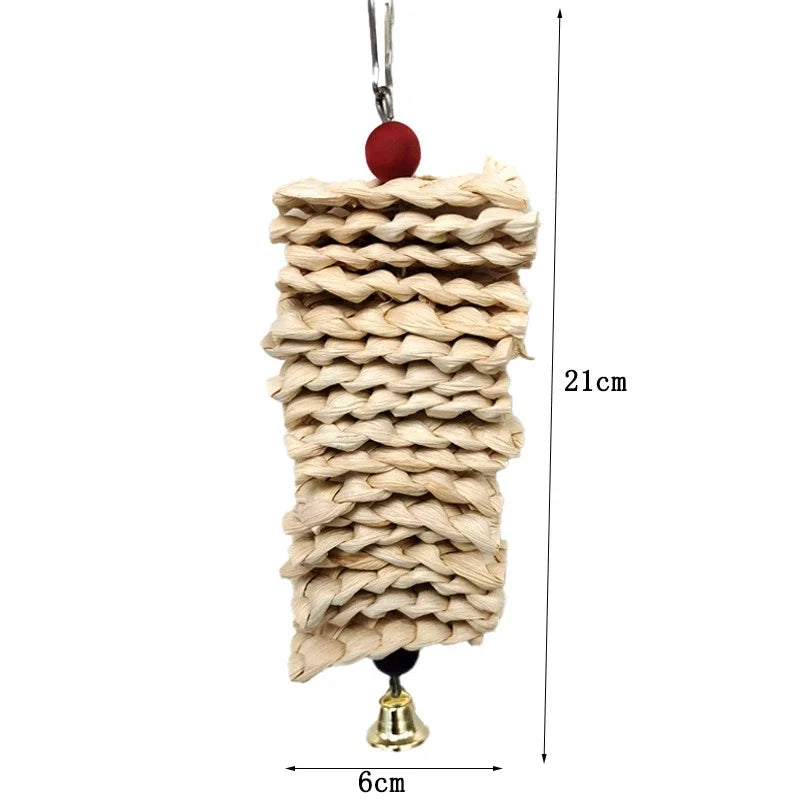 для попугаев Bird Toys Chewing Toy Parrot Bite Toys Corn Husks Color Wood Beads Entertainment Toys for Parrots Birds