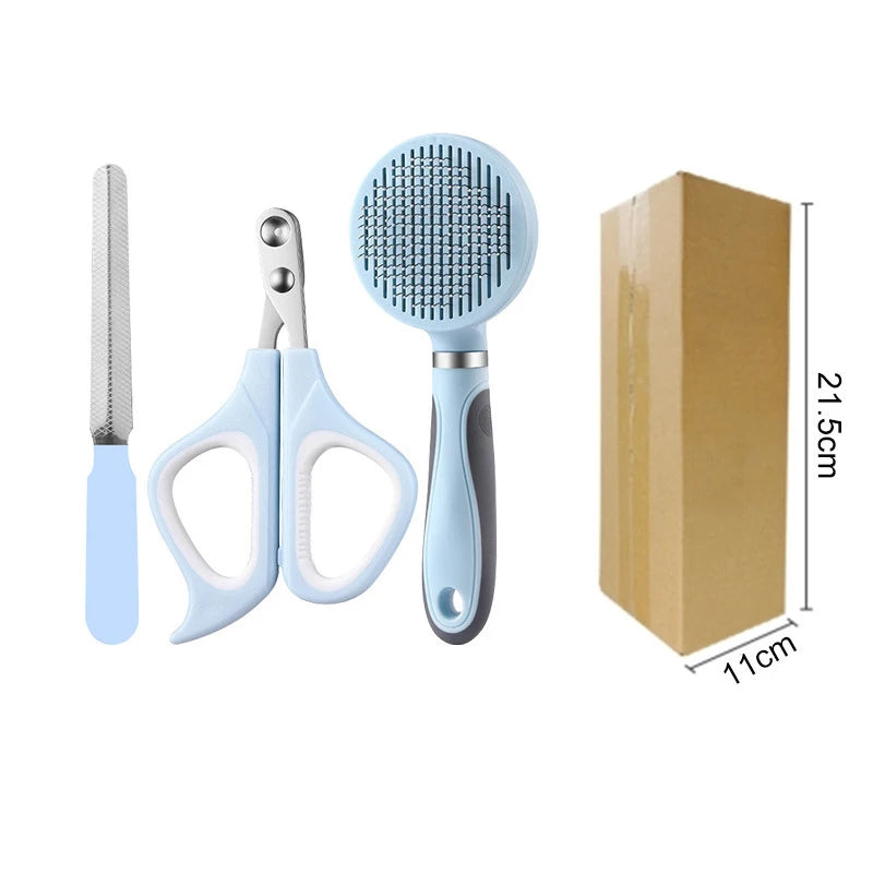 3-in-1 Pet Grooming Kit: Comb, Nail Clippers & Nail Grinder, Safe & Easy-to-Use for Cats & Dogs