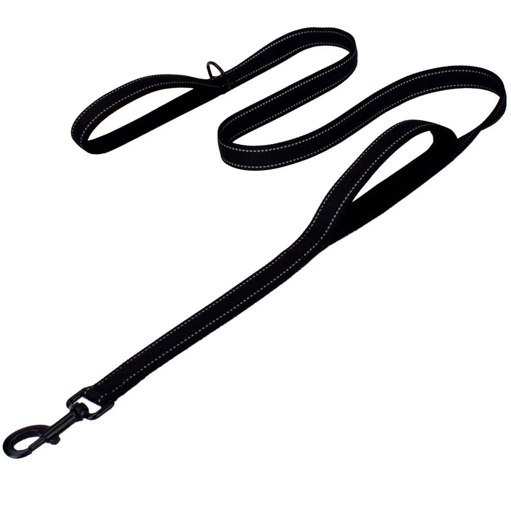 Dog Leashes Outdoor Travel Dog Training Chain Heavy Duty Double Handle Lead for Greater Control Safety Training Dual Handle