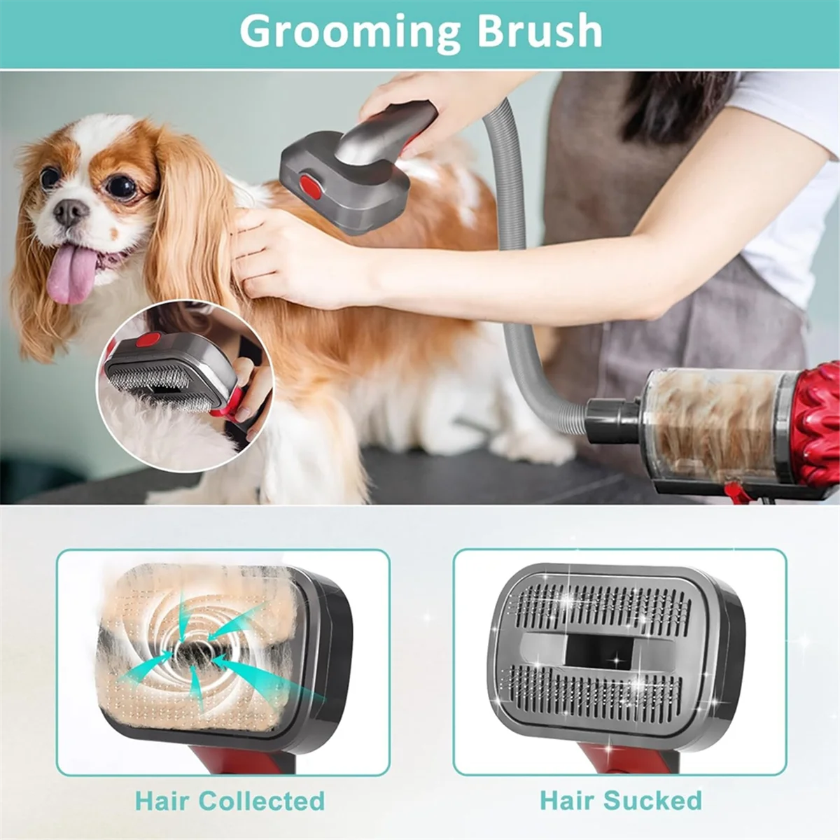 Latest Pet Dog Grooming Kit for Vacuum V7 V8 V10 V11 V12 V15,Dog Grooming Brush Attachment,Dog Hair Groomer Tools