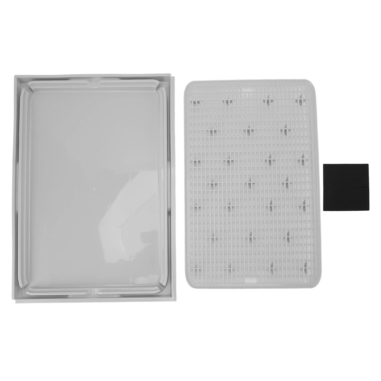 Cat Litter Box Mat 41x28x2cm Spacious Plastic Double Layer Washable Cat Litter Catcher Mat with Anti Slip Bottom Pet Supplies