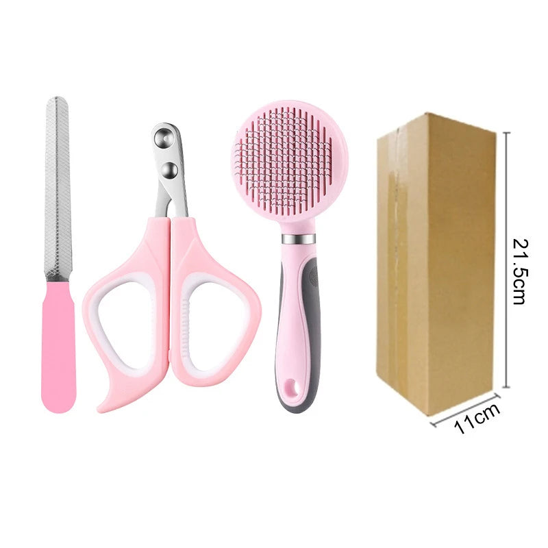 3-in-1 Pet Grooming Kit: Comb, Nail Clippers & Nail Grinder, Safe & Easy-to-Use for Cats & Dogs