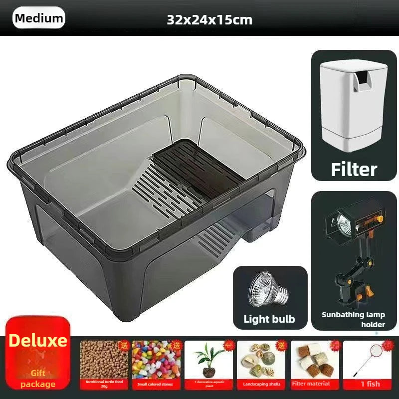Reptiles Ecological Tank Large Basin Brazilian Turtle Breeding Box Multi-functional Area Integrated Pet Breeding Box Products