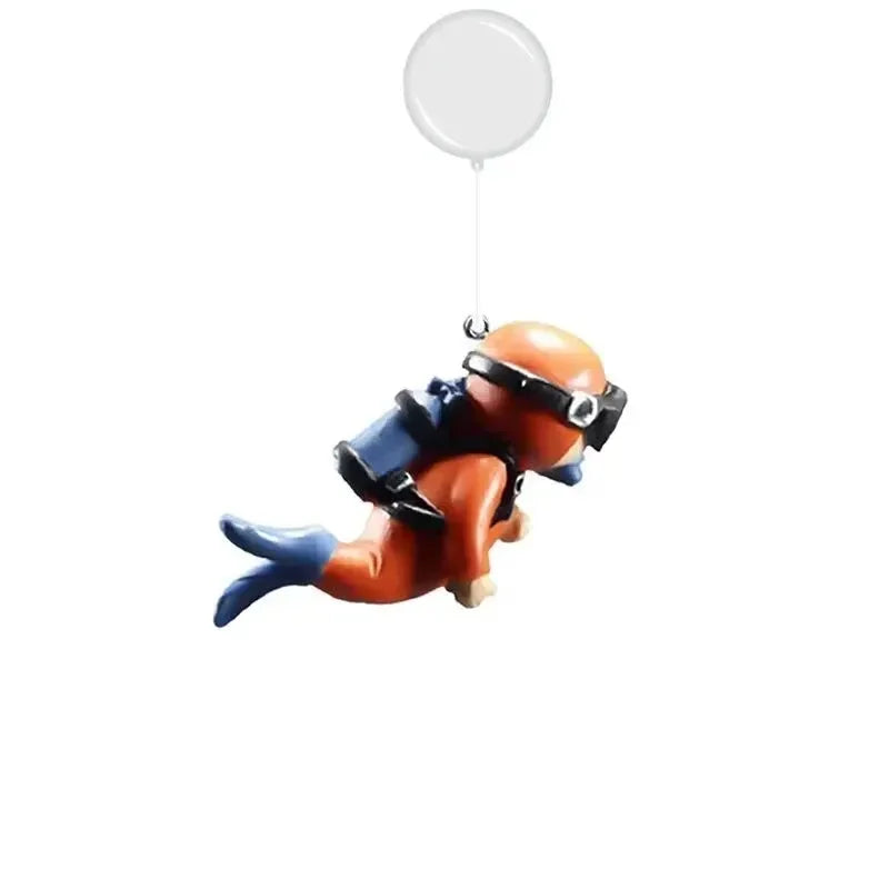 Fish Tank Diver Ornaments Landscape Decoration Aquarium Gifts Popular Floating, Hayao Miyazaki Blue Fatty with Ball and Line