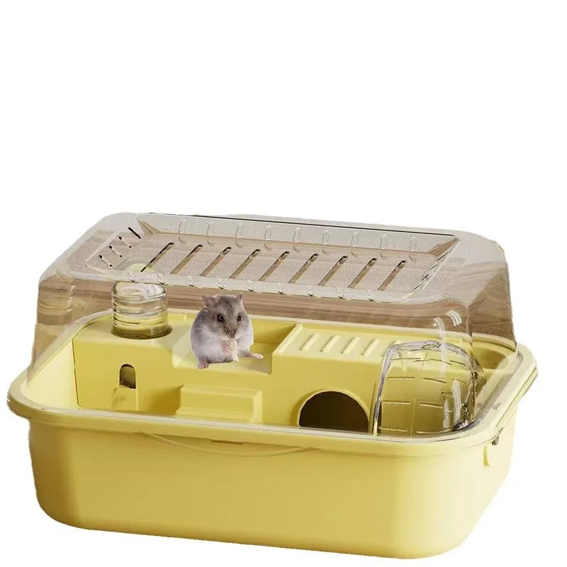 Hamster Cage Chewproof Large Hamster Accessories Cages and Habitats Openable Top with Acrylic Sheets Solid Built