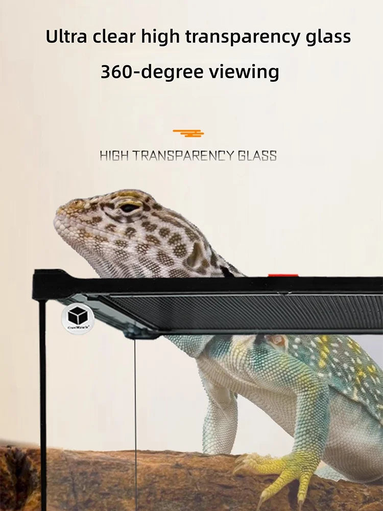 Reptile Terrarium All-in-one Landscape Tank Rainforest Reptile Tank Glass Eco Aquarium Box For Geckos Lizards Turtles Scorpions