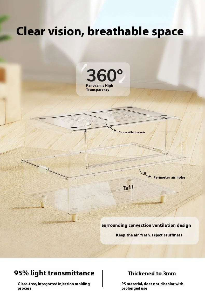 Large Villa Hamster Cage Transparent Acrylic 75 Breeding Box Gerbil House Habitat Decor for Hamsters Quail Chinchillas