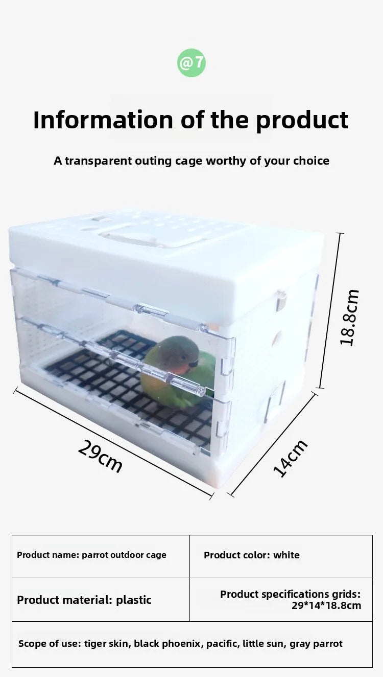Portable Parrot Travel Cage Small Bird Cage for Budgies Lovebirds Foldable Carrier Outdoor