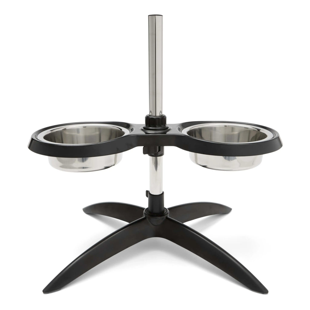 Elevated Raised Dog Bowl Stand with 2 Stainless Steel Bowls Adjustable Height for Medium Large Dogs