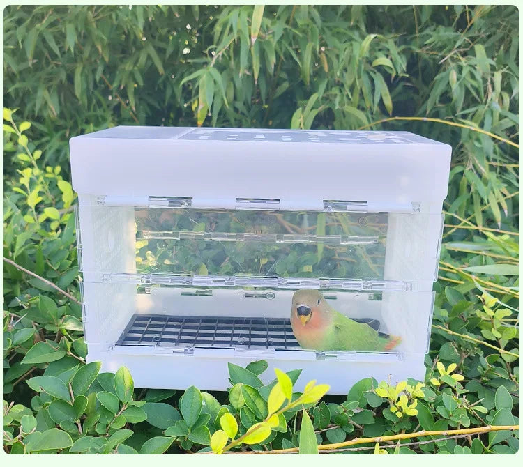 Portable Parrot Travel Cage Small Bird Cage for Budgies Lovebirds Foldable Carrier Outdoor