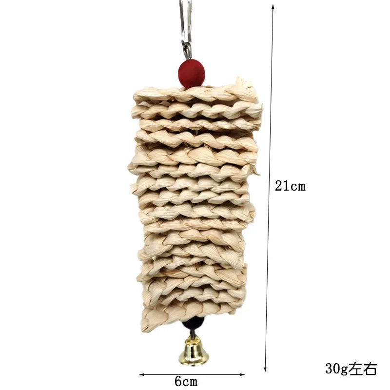 для попугаев Bird Toys Chewing Toy Parrot Bite Toys Corn Husks Color Wood Beads Entertainment Toys for Parrots Birds