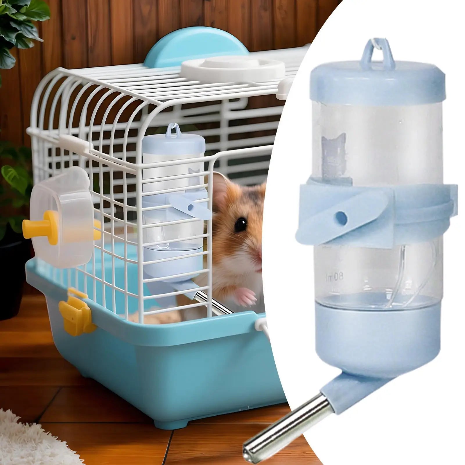 Hamster Water Bottle Hamster Cage Water Dispenser No Drip Bunny Drinker Small Accessories for Cage Gerbil Dwarf Hedgehog Pet