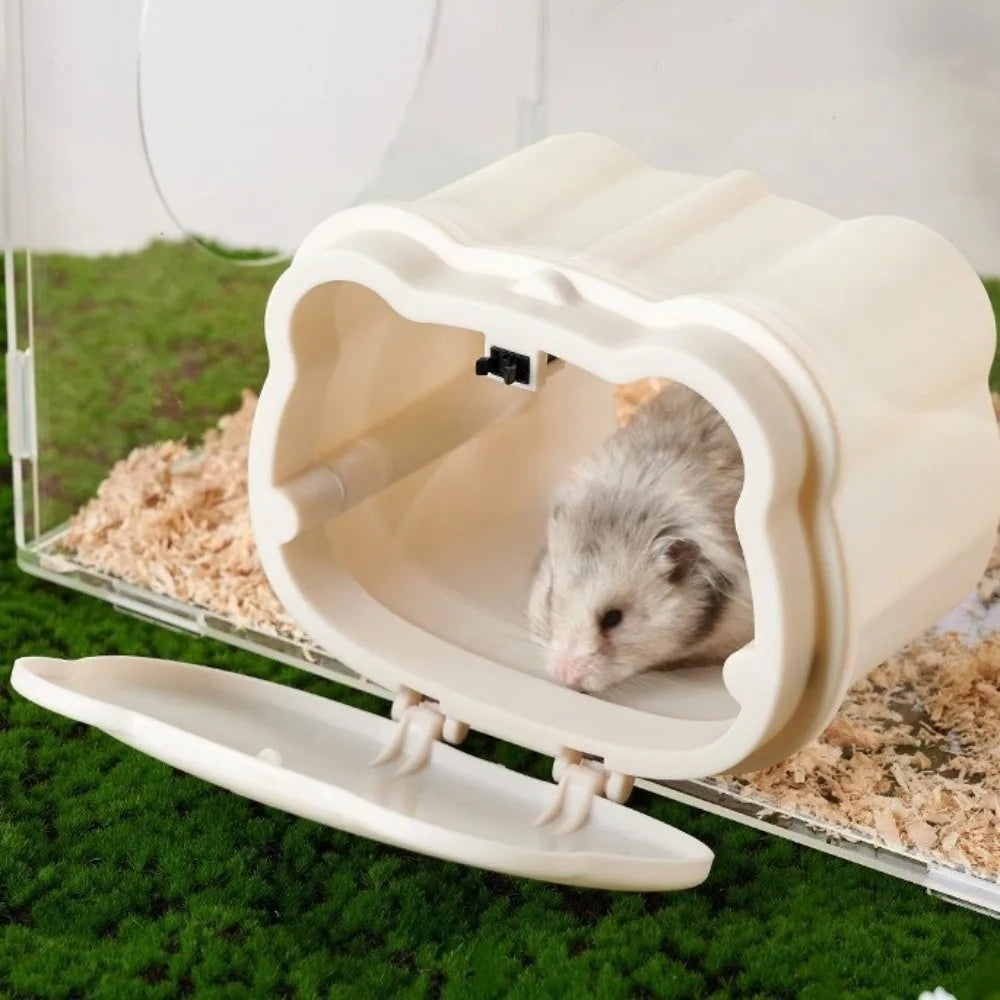 Cartoon Magnetic Hamster Cage Breathable Detachable Small Pet Habitat Plastic Semi-closed Hamsters Hide Cave Interactive