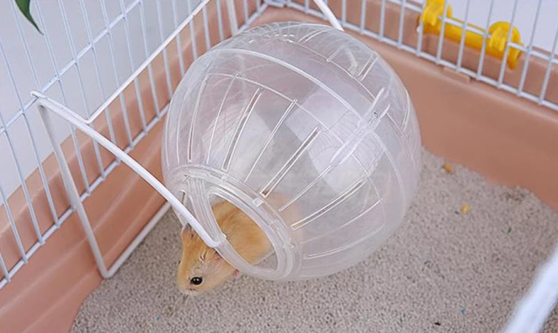 Funny Hamster Toys Spherical Translucent Treadmill for Rats Hamsters Pet Running Toy Durable Plastic Ball Diameter 10-14.5 CM