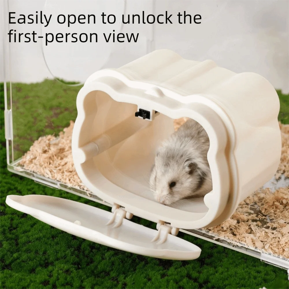 Cartoon Magnetic Hamster Cage Breathable Detachable Small Pet Habitat Plastic Semi-closed Hamsters Hide Cave Interactive