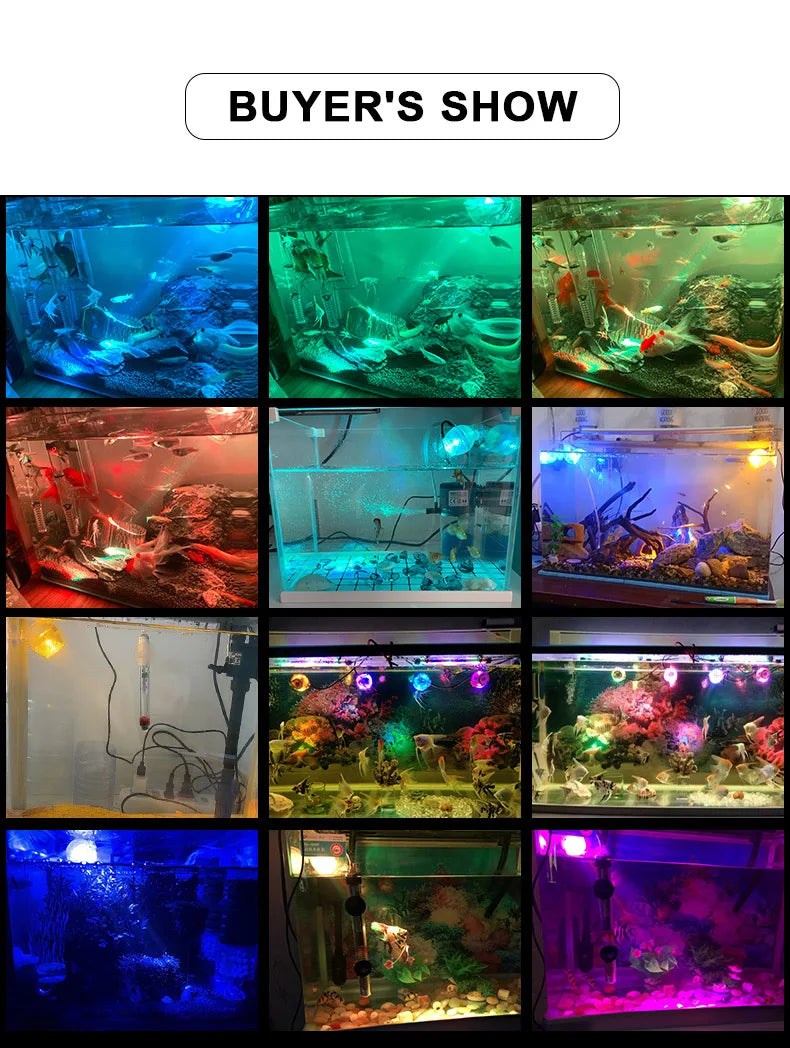 Fish Tank Led Spotlight Submersible Lights Ornamental Tropical Fish Lighting Mini Colorful Waterproof Night Lights Spotlights