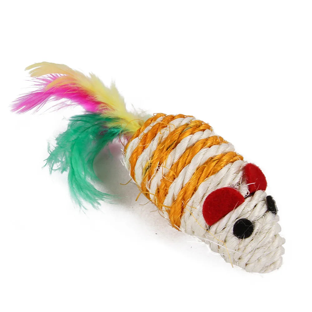 Cat Toy Set Interactive Play Kitten Toys for Indoor Cats Fun Exercise Entertainment Pet Fishing Rod Teaser Wand Plush Mouse