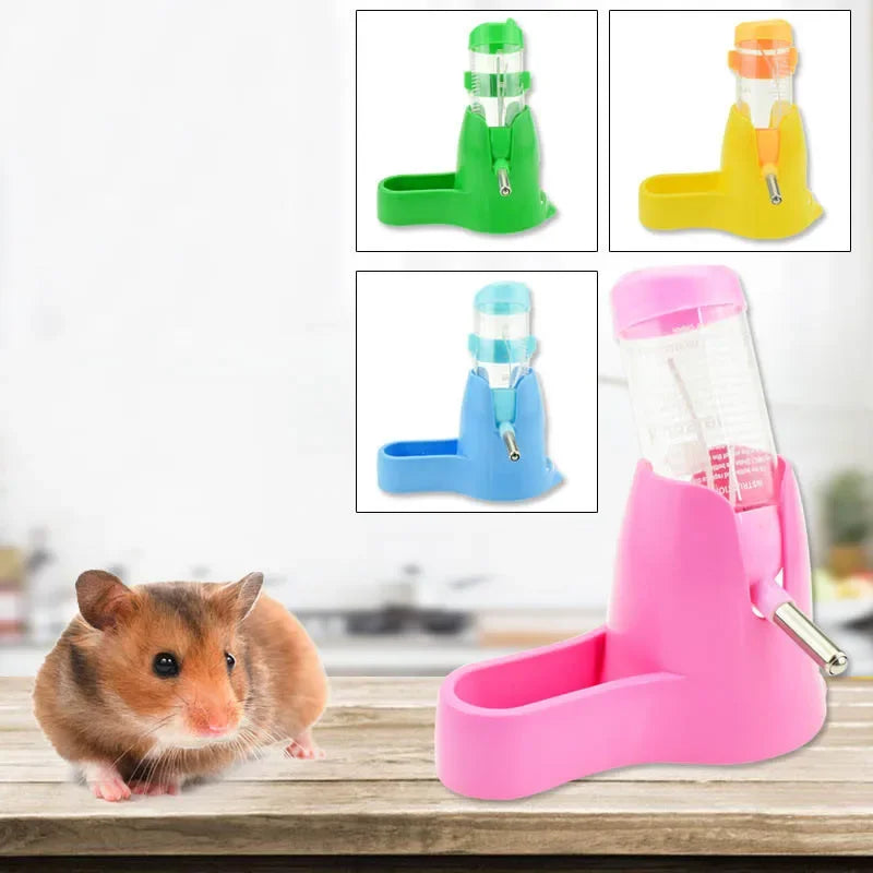 Hamster Drinker Water Bottle with Holder for Small Animal Pet Plastic Drinking Bottles Water Bottles Drinking Head Pipe Fountain