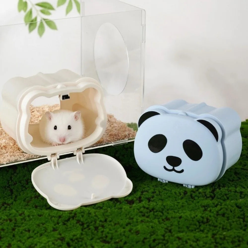 Cartoon Magnetic Hamster Cage Breathable Detachable Small Pet Habitat Plastic Semi-closed Hamsters Hide Cave Interactive