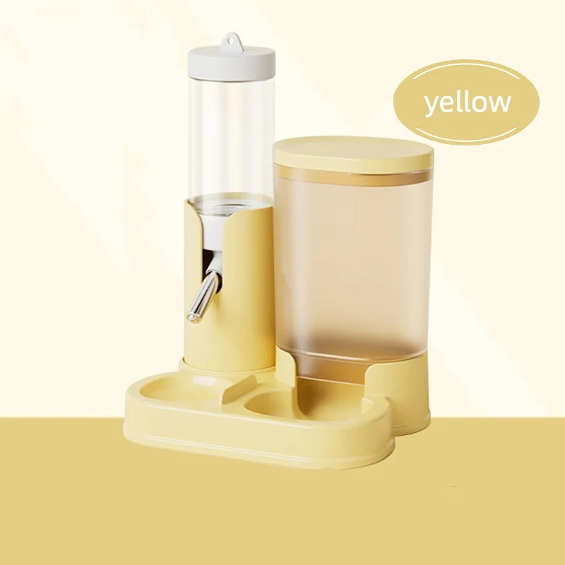 Hamster Water Dispenser Hamster Water Bottle Pet Auto Dispenser with Base No Drip Drinking Waterer with Food Feeding Bowl