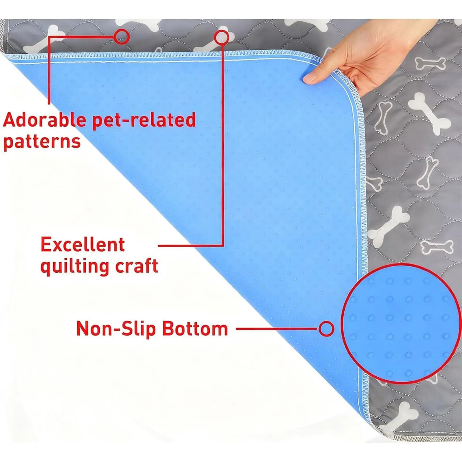Pee Pads for Dogs Fast Absorbent Training Mat Leak Protection Odor Control Reusable Puppy Pee Pads for Potty Training Home