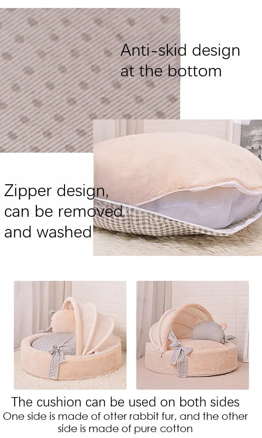 Warm Cat Bed for Portable Pet Beds Sweet Kittens Basket Cushion Cat Pillow Mat Tent Puppy Nest Cave Cats House Goods Dog Bed