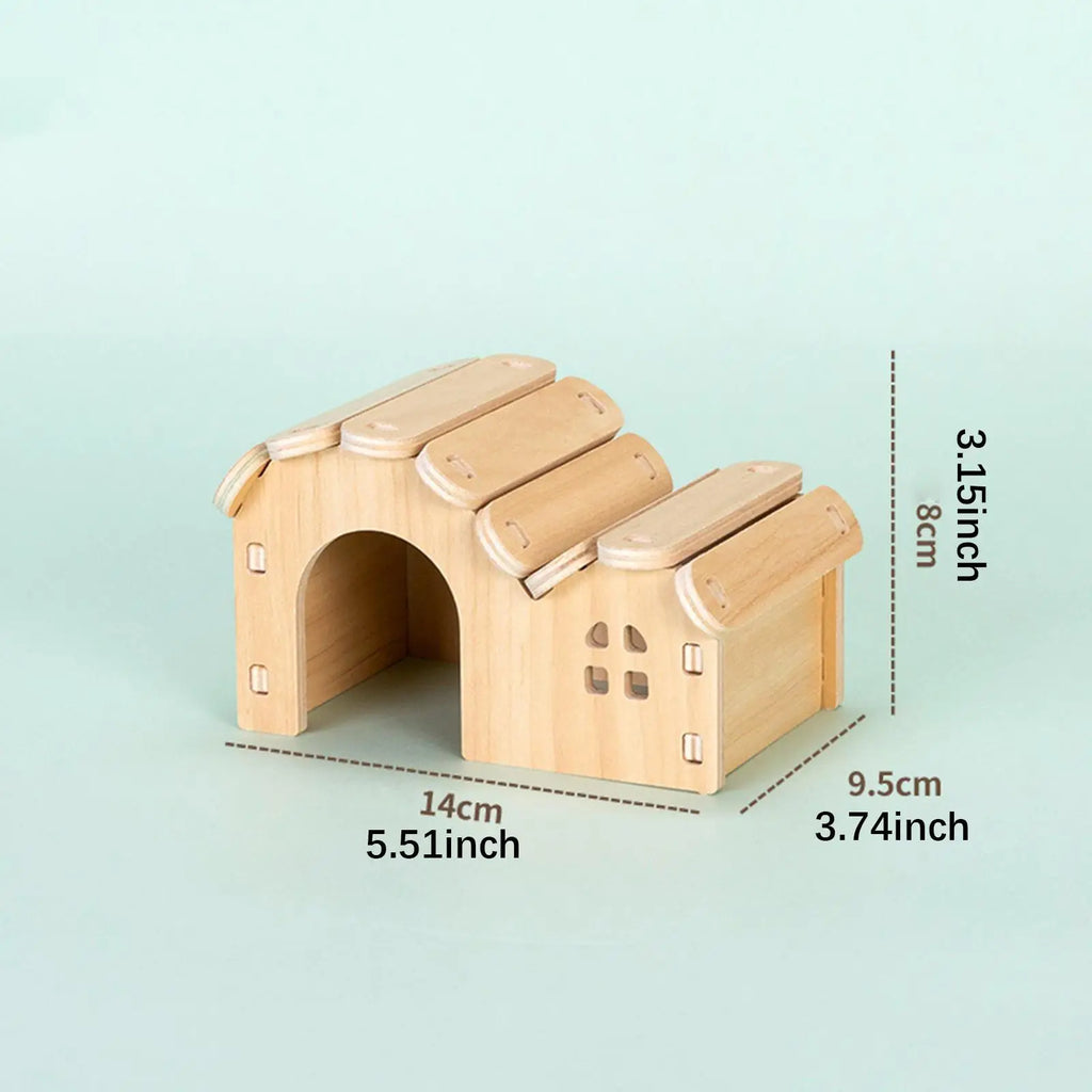 Hamster Wood House Animals Cage Accessories Hamster Hideout Hut for Small Rodents Chinchilla Mice Sugar Gliders Gerbils Mouse