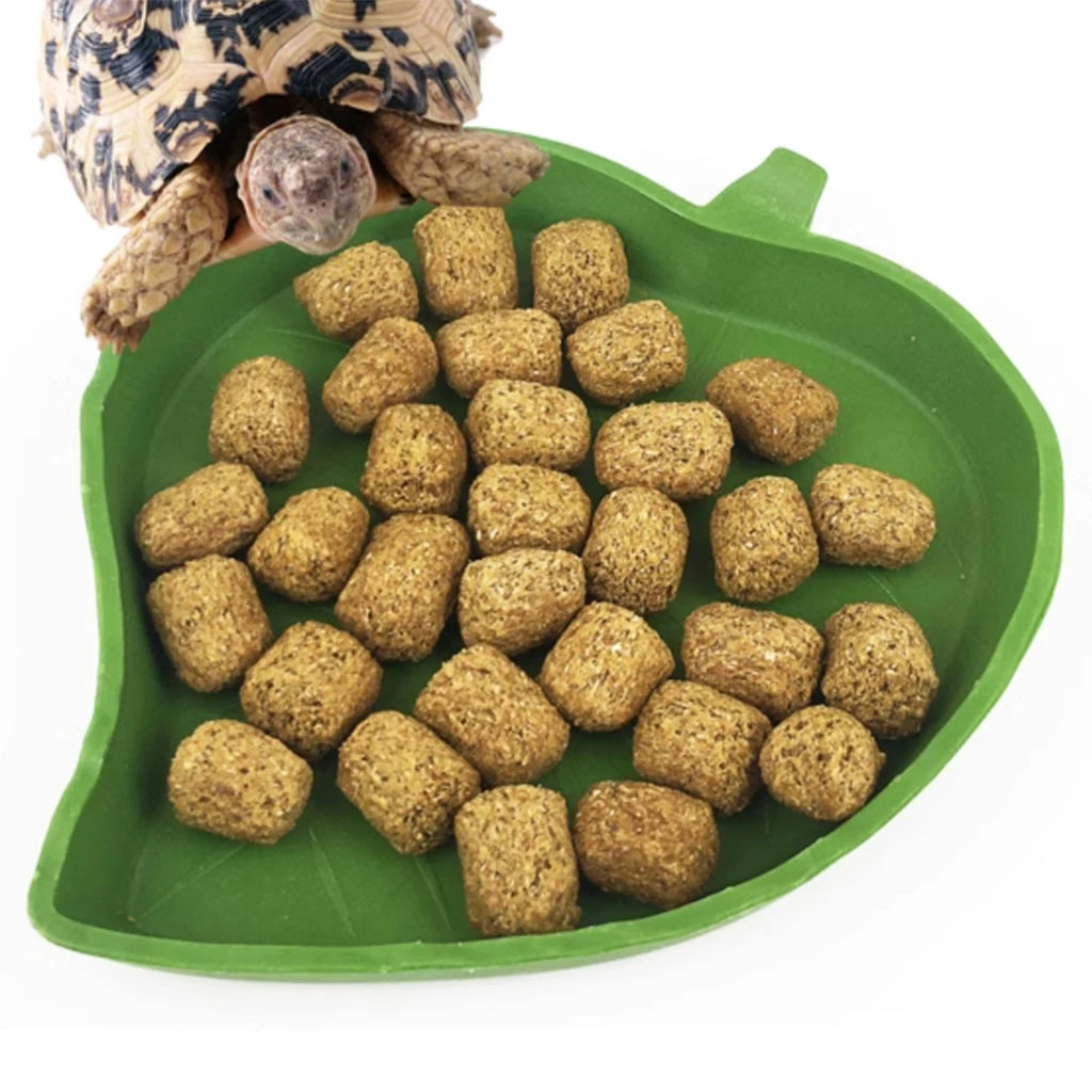 Turtle Water Bowl Leaf Shaped Reptile Food Water Bowl Flat Drinking Bowl Water Plate Reptile Pets Drinking and Eating,