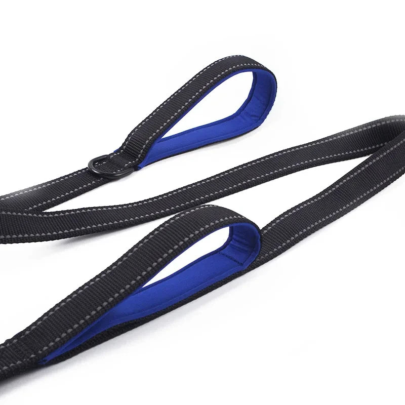 Dog Leashes Outdoor Travel Dog Training Chain Heavy Duty Double Handle Lead for Greater Control Safety Training Dual Handle