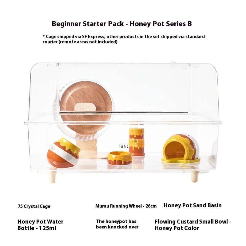 Large Villa Hamster Cage Transparent Acrylic 75 Breeding Box Gerbil House Habitat Decor for Hamsters Quail Chinchillas