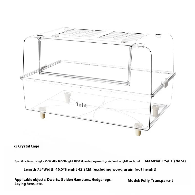 Large Villa Hamster Cage Transparent Acrylic 75 Breeding Box Gerbil House Habitat Decor for Hamsters Quail Chinchillas