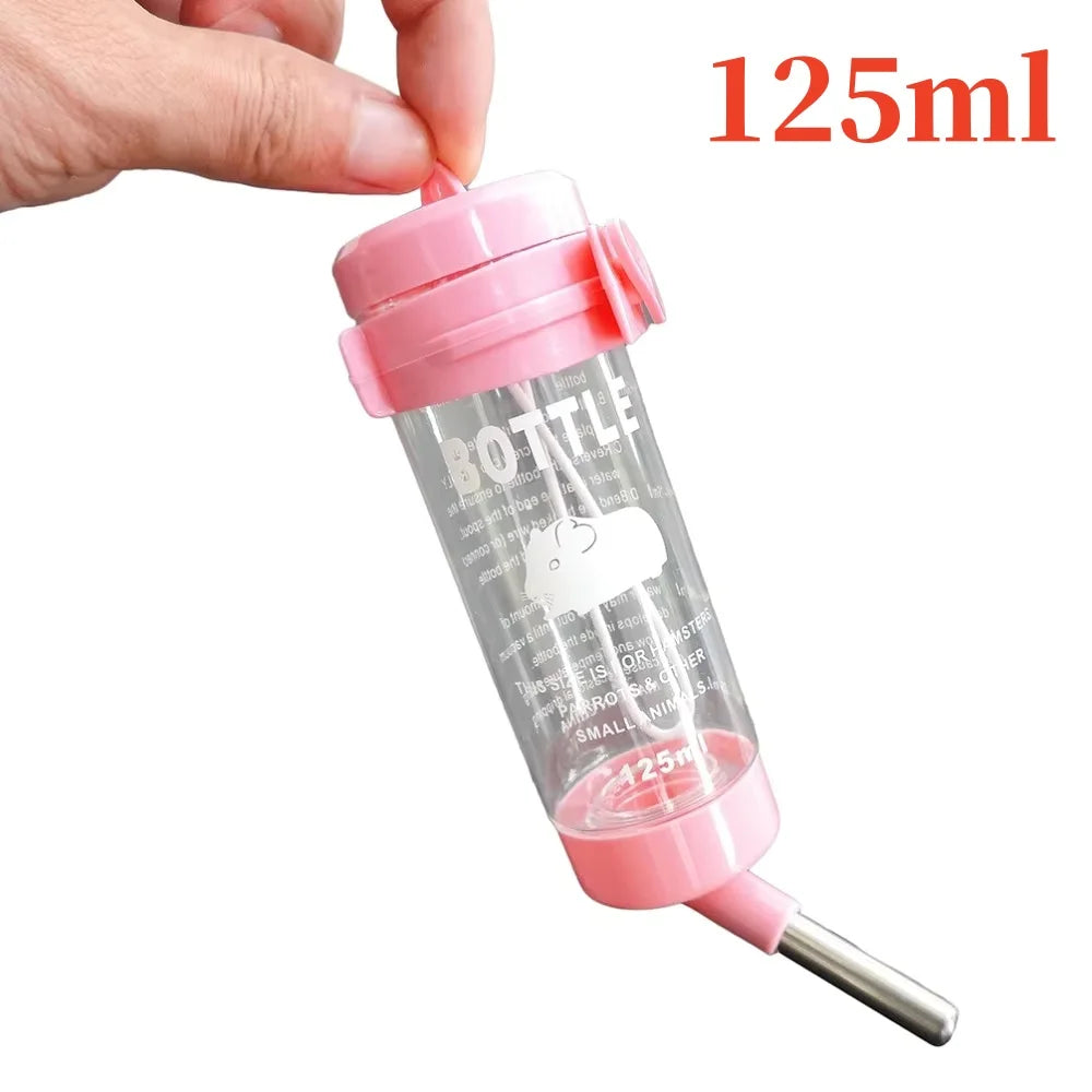 125ml Hamster Drinker Water Bottle No Drip Small Animal Water Dispenser Hanging Hamster Drinker For Guinea Pigs Hamsters Bunnies