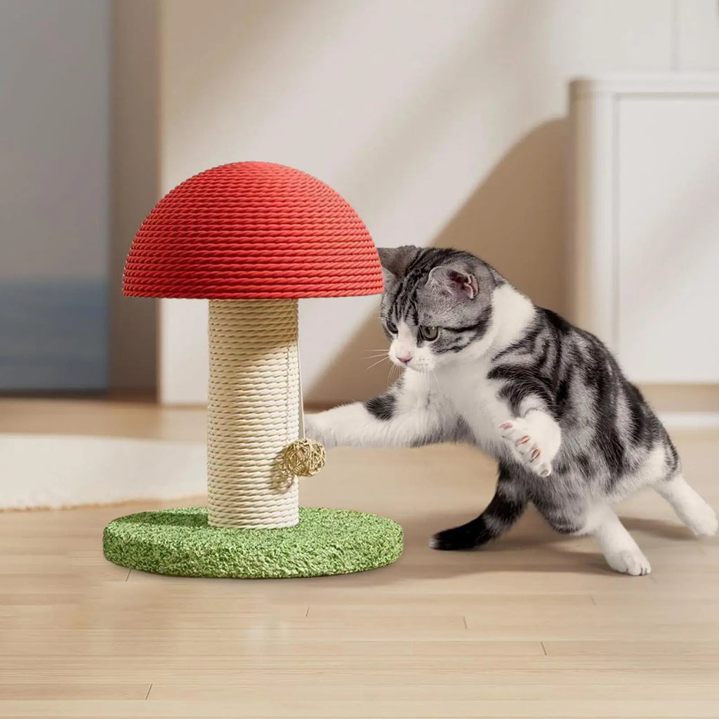 Scratching Post for Cats Sisal Mushroom Modern Tall Scratching Post for Cats for Kitten Exercise Mental Stimulation Physical
