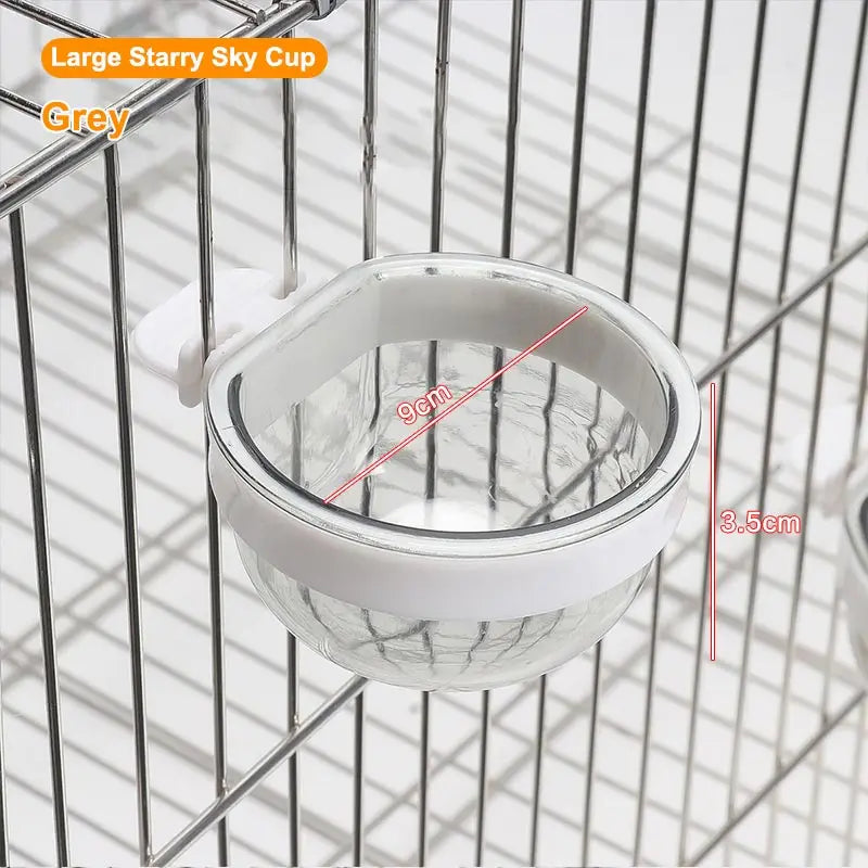 Bird Feeding Bowl Detachable Transparent Plastics Bowl Food Cup For Cage Convenient Hanging Parrots Water Feeder Pet Supplies