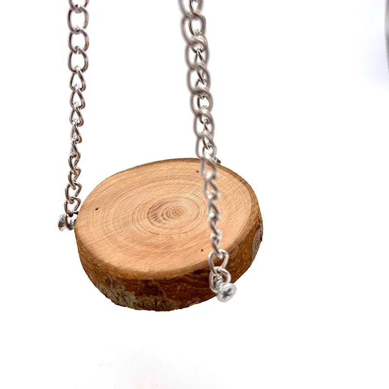Wood Hamster Swing Toy Hamster Toys Hanging Gadget Wooden Cage Accessories Supplies Amuse Mouse Natural Toy for Small Pets