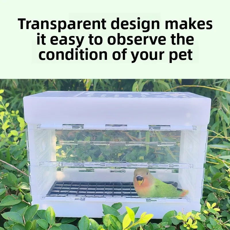 Portable Parrot Travel Cage Small Bird Cage for Budgies Lovebirds Foldable Carrier Outdoor