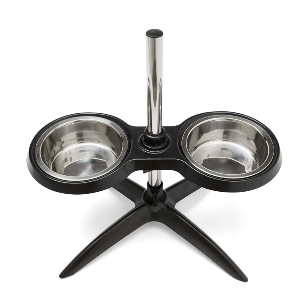 Elevated Raised Dog Bowl Stand with 2 Stainless Steel Bowls Adjustable Height for Medium Large Dogs